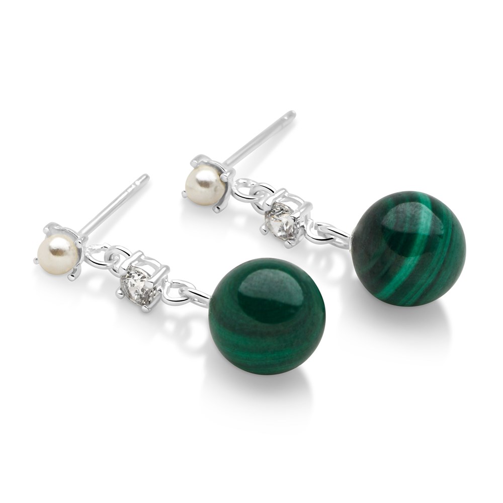 Imperial Malachite Earrings Silver Earrings E5833